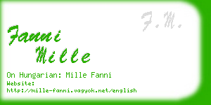 fanni mille business card